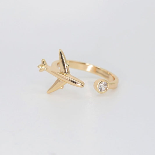 Gold Airplane Ring